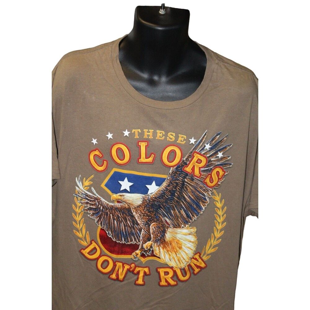 These Colors Don't Run Tan America Graphic Short Sleeve T Shirt Size 3XL 54-56